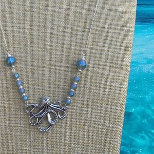 Octopus necklace. Glass bubble highlights.